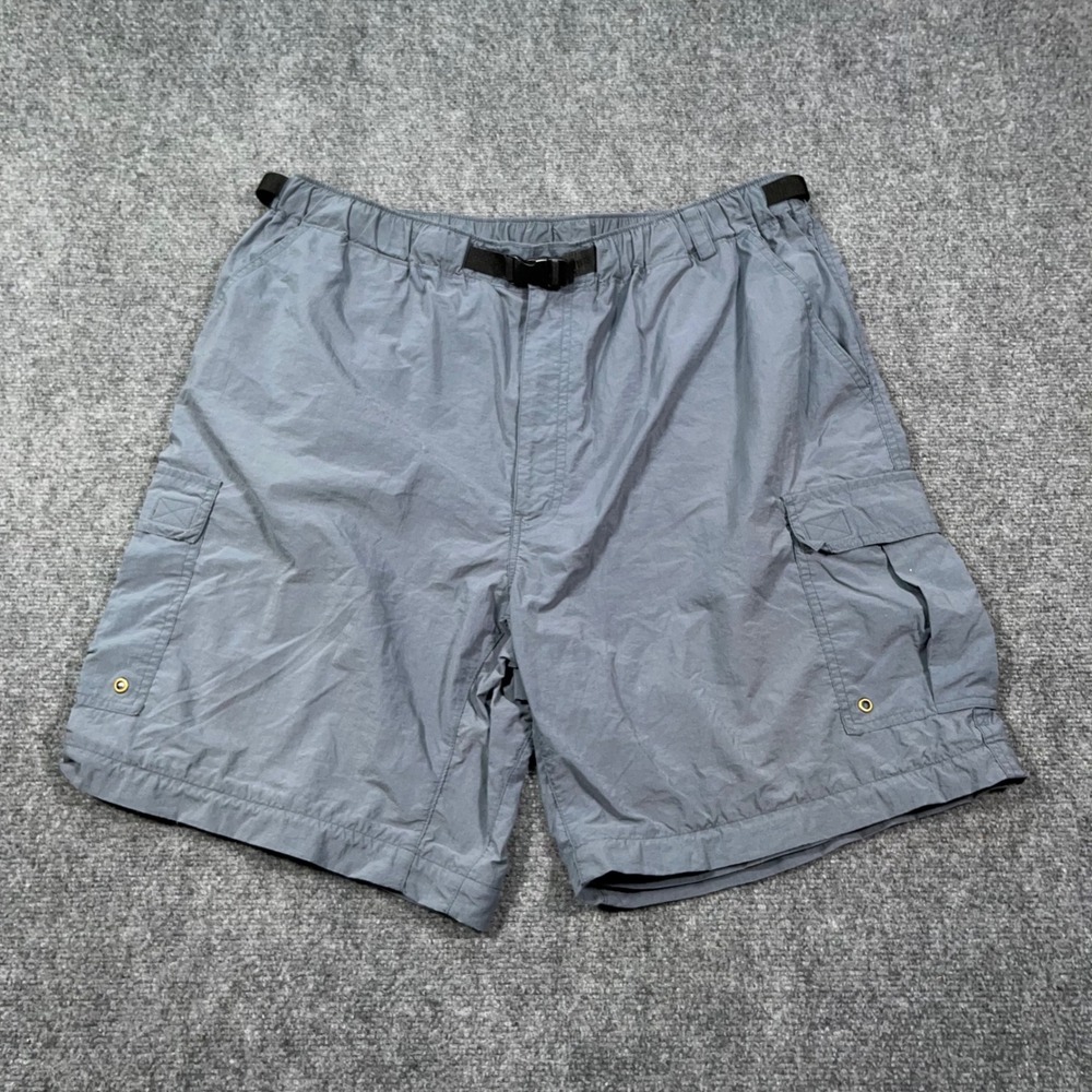 REI Men XL Gray Nylon Cargo Hiking Zip Off Shorts Belted Outdoor Trail Quick Dry
